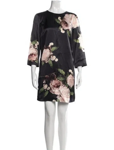 Pre-owned Erdem Silk Mini Dress In Black