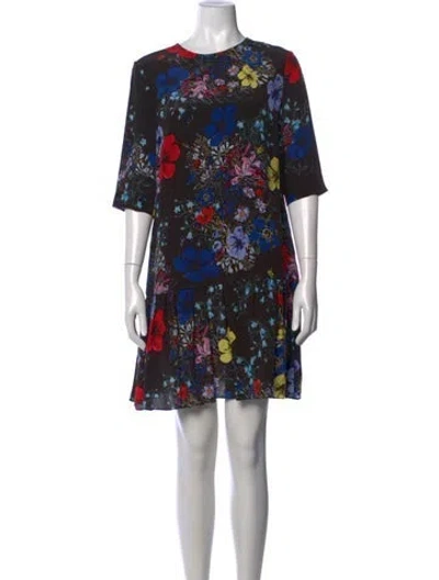 Pre-owned Erdem Silk Mini Dress In Black