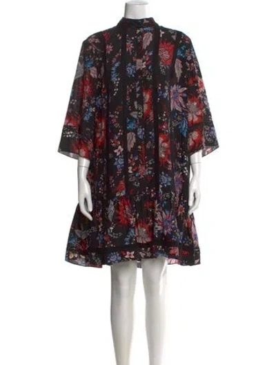 Pre-owned Erdem Silk Mini Dress In Black