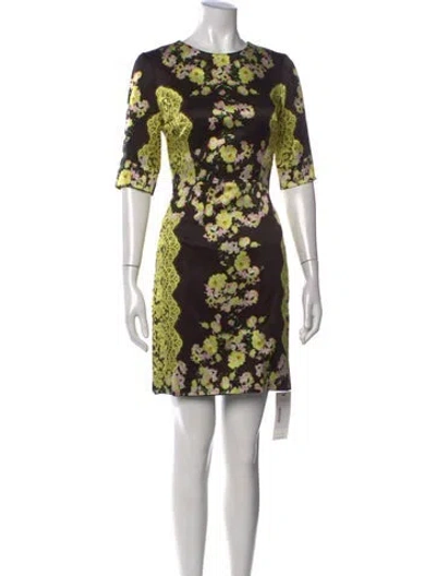 Pre-owned Erdem Silk Mini Dress In Black