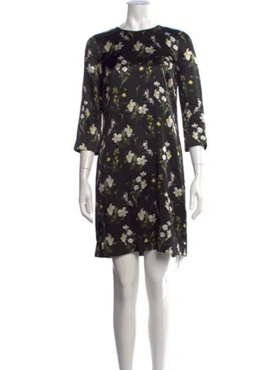 Pre-owned Erdem Silk Mini Dress In Black