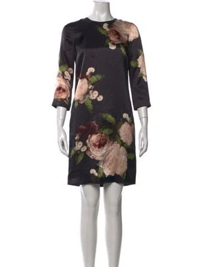 Pre-owned Erdem Silk Mini Dress In Black