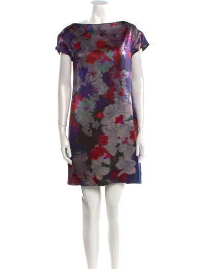 Pre-owned Erdem Silk Mini Dress In Blue
