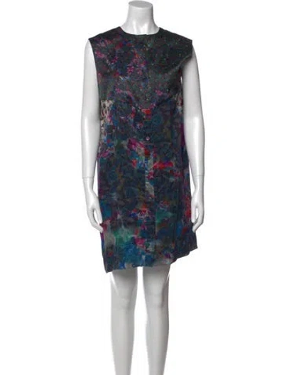 Pre-owned Erdem Silk Mini Dress In Blue