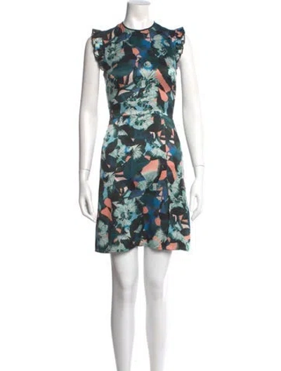 Pre-owned Erdem Silk Mini Dress In Blue