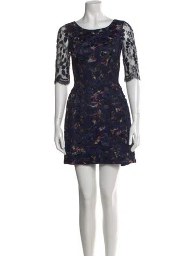 Pre-owned Erdem Silk Mini Dress In Blue