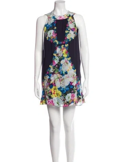 Pre-owned Erdem Silk Mini Dress In Blue