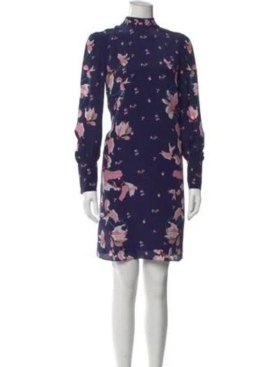Pre-owned Erdem Silk Mini Dress In Blue