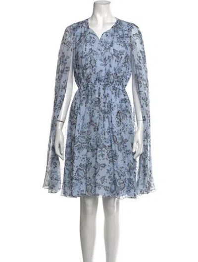 Pre-owned Erdem Silk Mini Dress In Blue