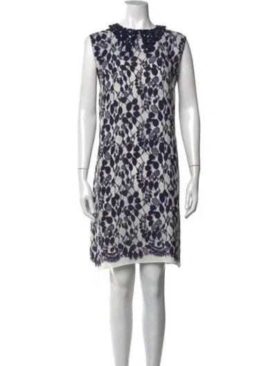 Pre-owned Erdem Silk Mini Dress In Blue