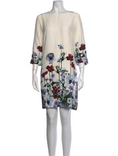 Pre-owned Erdem Silk Mini Dress In Blue/neutrals