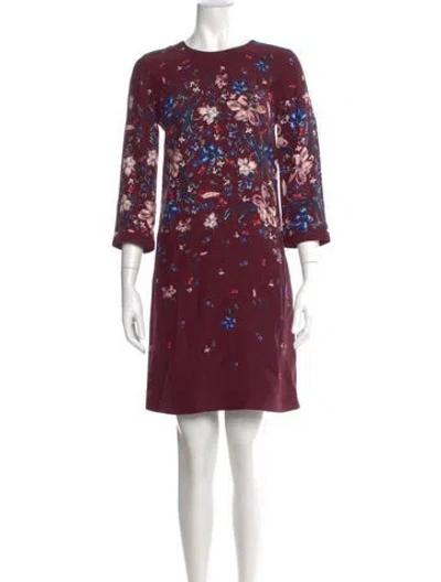 Pre-owned Erdem Silk Mini Dress In Burgundy