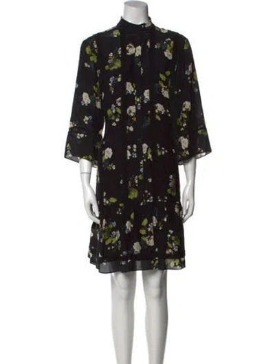 Pre-owned Erdem Silk Mini Dress In Green