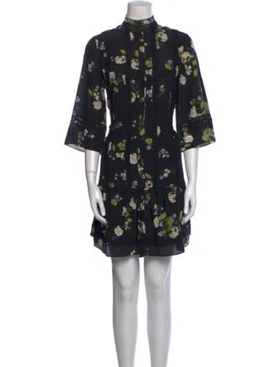 Pre-owned Erdem Silk Mini Dress In Multi