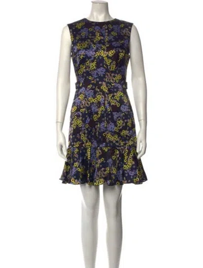 Pre-owned Erdem Silk Mini Dress In Multicolor
