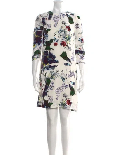 Pre-owned Erdem Silk Mini Dress In Neutral