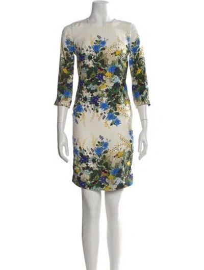 Pre-owned Erdem Silk Mini Dress In Neutral