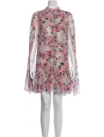 Pre-owned Erdem Silk Mini Dress In Pink