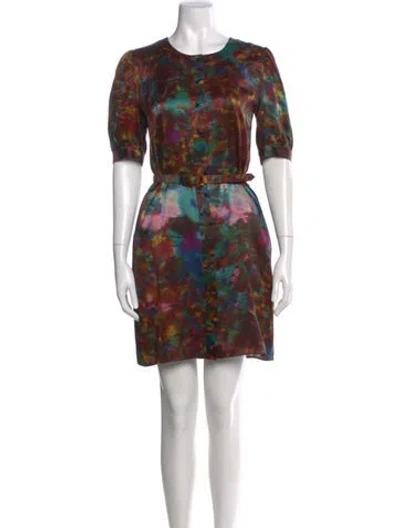 Pre-owned Erdem Silk Mini Dress In Purple