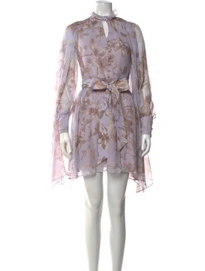 Pre-owned Erdem Silk Mini Dress In Purple