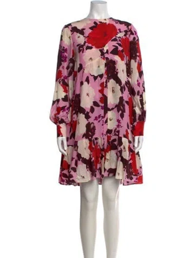 Pre-owned Erdem Silk Mini Dress In Purple