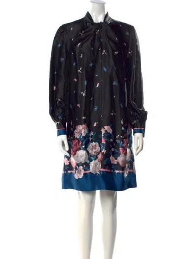 Pre-owned Erdem Silk Mini Dress W/ Tags In Black