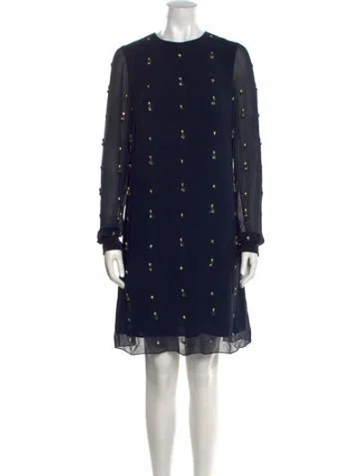 Pre-owned Erdem Silk Mini Dress W/ Tags In Blue