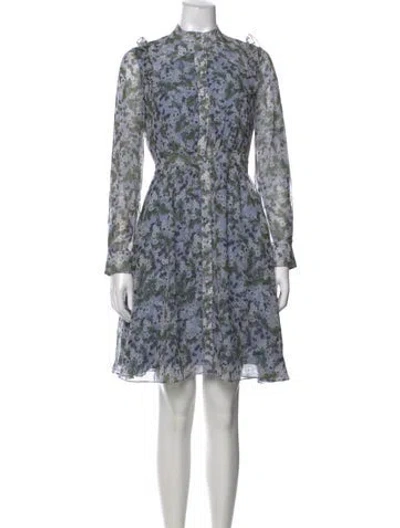 Pre-owned Erdem Silk Mini Dress W/ Tags In Blue