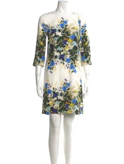 Pre-owned Erdem Silk Mini Dress W/ Tags In Neutral