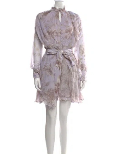 Pre-owned Erdem Silk Mini Dress W/ Tags In Purple