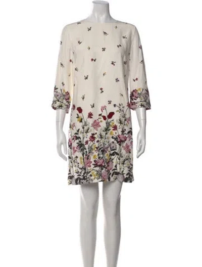 Pre-owned Erdem Silk Mini Dress In White