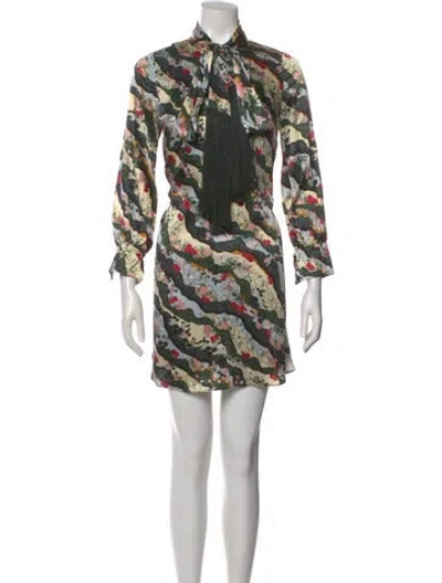 Pre-owned Erdem Silk Mini Dress In Yellow