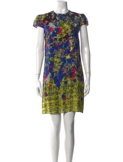Pre-owned Erdem Silk Mini Dress In Yellow