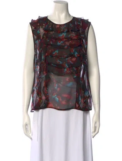 Pre-owned Erdem Silk Printed Blouse In Multi