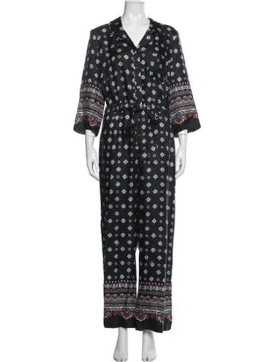 Pre-owned Erdem Silk Printed Jumpsuit In Blue