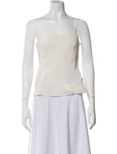 Pre-owned Erdem Silk Scoop Neck Blouse In White
