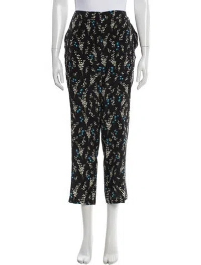Pre-owned Erdem Silk Straight Leg Pants In Black