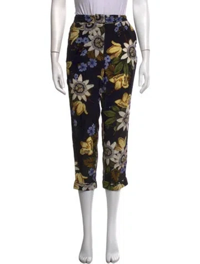 Pre-owned Erdem Silk Straight Leg Pants In Black