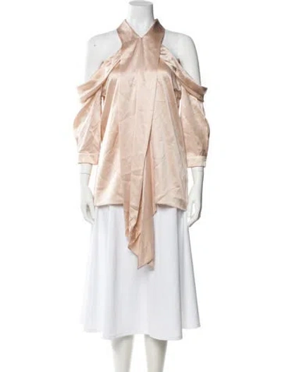 Pre-owned Erdem Silk Three-quarter Sleeve Blouse In Pink