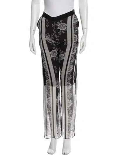 Pre-owned Erdem Silk Wide Leg Pants In White