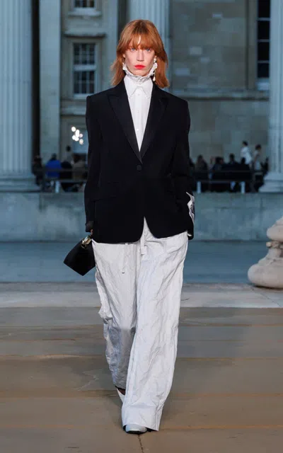 Erdem Single-breasted Wool Blazer In Black