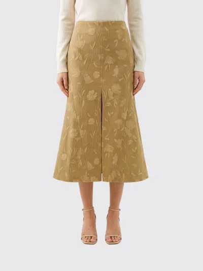 Erdem Skirt Woman Color Beige In Yellow