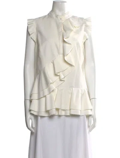 Pre-owned Erdem Sleeveless Blouse In White