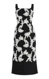Erdem Sleeveless Cloque Midi Dress In Black