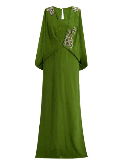 Erdem Sleeveless Drape Gown In Green
