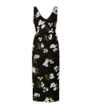 Erdem Virgin Wool-blend Embroidered Cocktail Dress In Black
