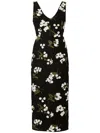 Erdem Virgin Wool-blend Embroidered Cocktail Dress In Black