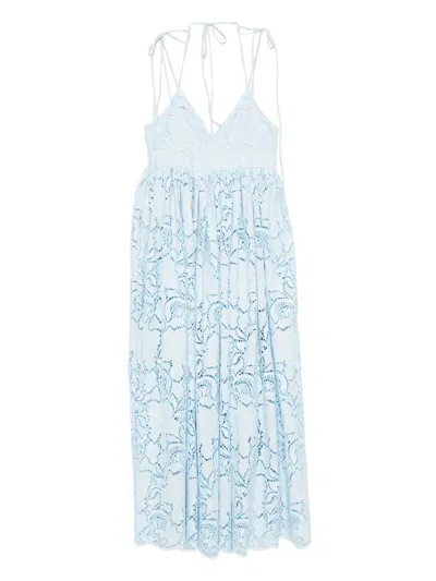 Erdem Sleeveless Midi Dress In Blue