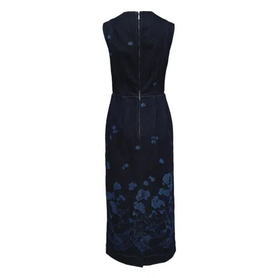Erdem Sleeveless Midi Dress Denim In Blue
