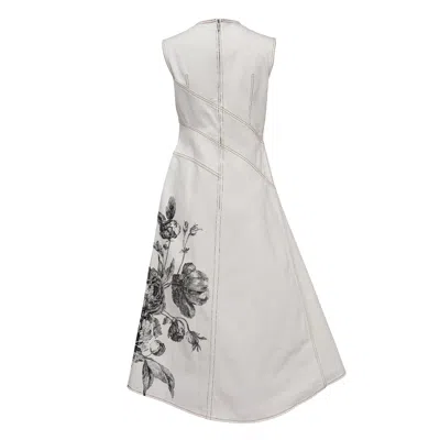Erdem Sleeveless Midi Dress Denim In Neutral